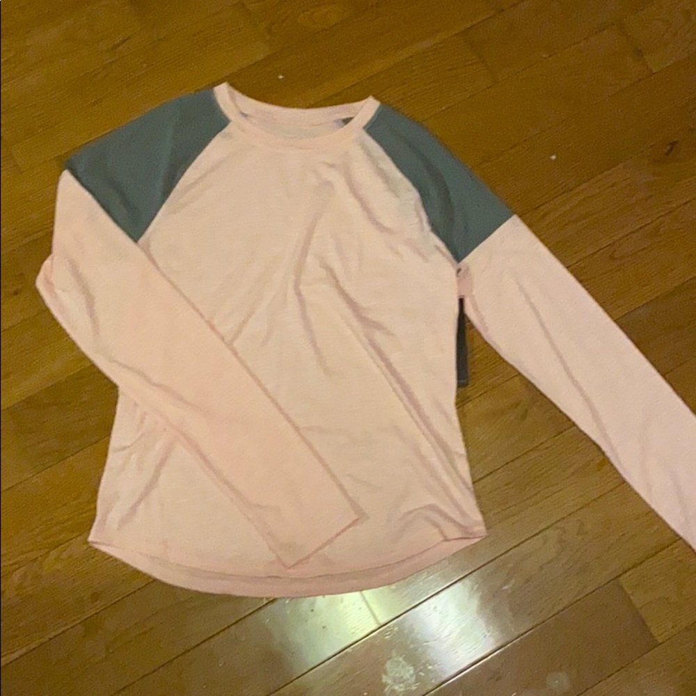 Pink long sleeve with mesh grey on the shoulders